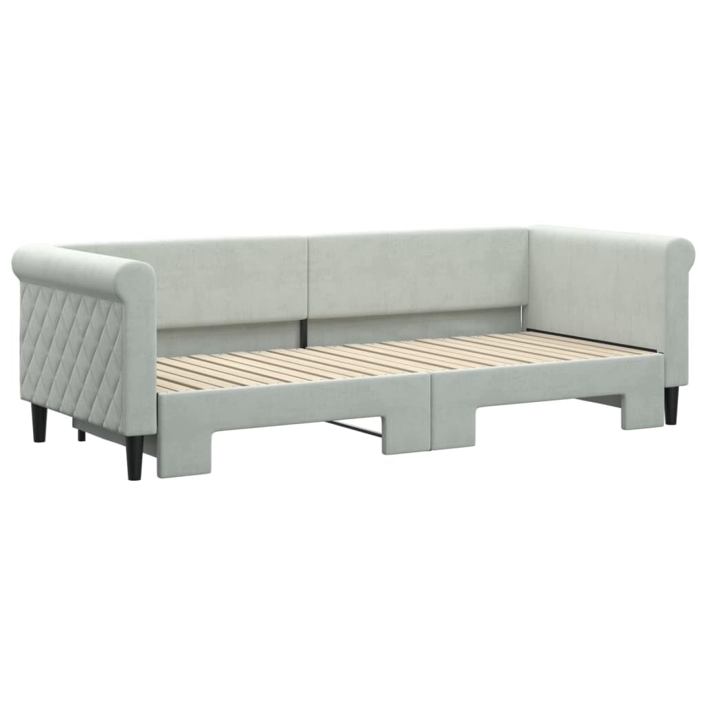 Aksamitny rozkładany 2 w 1 do salonu i sypialni 80x200 cm szary