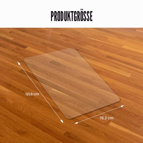 Kuyal Transparente Stuhlmatte, für Harte Böden, 75 x 120 cm, transparent, für Büro, Zuhause, Bodenschutzmatte, Stuhlmatten (76,2 x 121,9 cm, rechteckig)