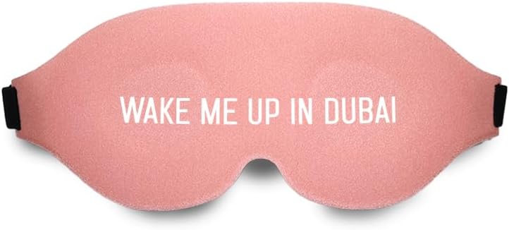 Just Adore Travel Eye Mask, 3D Sleep Mask, Blindfold for Airplane, Adjustable Strap, Luxury Night Eyemask, 3D Contoured Cup, Unisex (Pink, Size 1)
