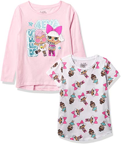 L.O.L. Surprise! Girls 2-Piece Short Sleeve Tee & Long Sleeve T-Shirt Bundle Set - Girls Sizes 4-16