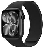 Magnetic Silicone Band Compatible with Apple Watch Band Ultra 3/2/1 & SE 3/2/1 & Series 11 10 9 8 7 6 5 4 3 49mm 46mm 45mm 44mm Strong Magnetic Clasp, Waterproof & Adjustable (Black)