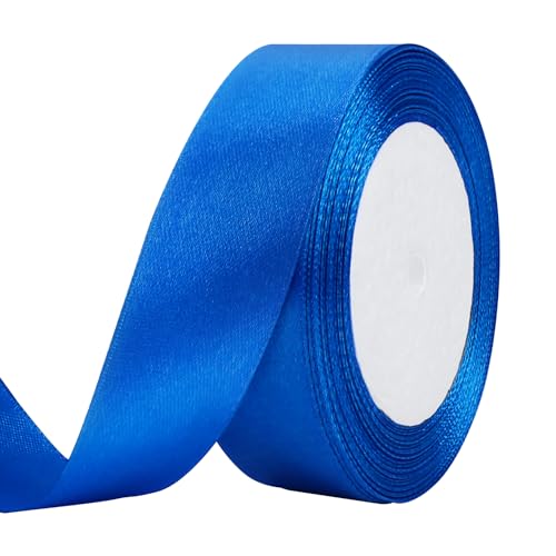 25 Yard Royal Blue Satin Ribbon Roll 1 Inch Fabric Ribbon for Craft Bows Rose Bouquet Holiday Gift Wrapping Party Decoration