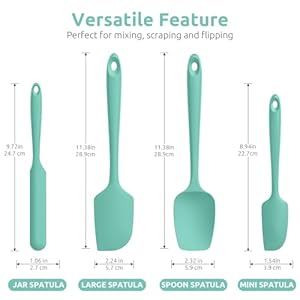 Utastesiliconespatulasetwith600degreesfahrenheitheatresistanttealaquasky Urban Country Home Decor U taste silicone spatula set with 600 degrees fahrenheit heat resistant tealaqua sky urban country home decor
