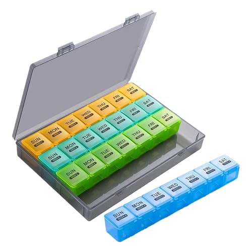 Medication Organizer, 28 Day Pill Organizer, Portable Pill Holder, Medicine Container, Medication Organizer Box With 28 Compartm