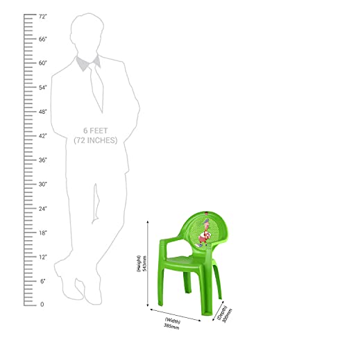 Image of Cello New Tulip Comfortable Kids Chair with Backrest for Study Chair|Play|Dining Room|Bedroom|Kids Room|Living Room|Indoor-Outdoor|Dust Free|100% Polypropylene Stackable Chairs, Green