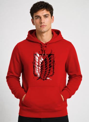 Image of ADRO Mens Abstract Graphic Hoodie | 320 GSM Cotton Poly Fleece | Regular Fit Contemporary Artistic Sweatshirt for Winter & Streetwear