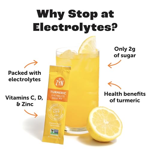 ZYN Electrolyte Drink Mix Hydration Packets, Passion Fruit Electrolytes Powder, Hydration Packets w/Turmeric Curcumin, Vitamin C & D, Zinc, Hydrate... - Image 2