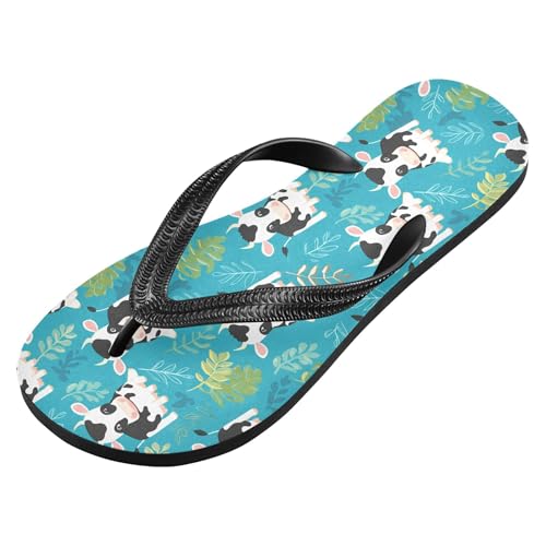 Burbuja Cow Leaves Flip Flops for Women Men, Soft Thong Sandals Rubber Slippers for Pool Beach Essentials2