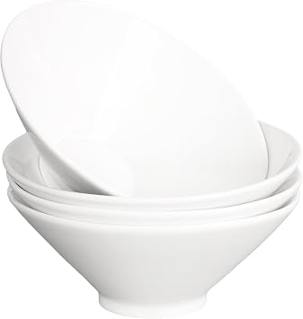 Japanese Style Ramen Bowls 30 oz, Ceramic Lamian Noodles Soup Bowls Set of 4, Large Soup Bowls for Salad, Pasta, Pho Thai Miso Udon Soup Noodles or Asian Food 8.9 Inch
