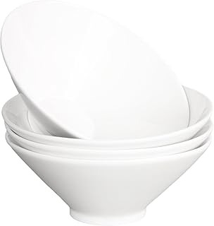 Japanese Style Ramen Bowls 30 oz, Ceramic Lamian Noodles Soup Bowls Set of 4, Large Soup Bowls for Salad, Pasta, Pho Thai Miso Udon Soup Noodles or Asian Food 8.9 Inch