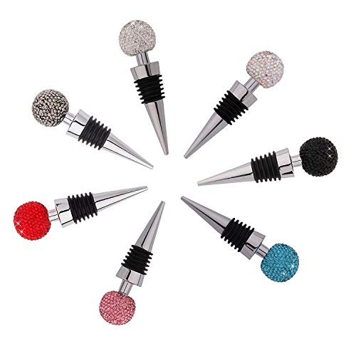 Rolha decorativa de vinho KKmoon, rolha de strass para vinho e garrafas de bebida reutilizável, tamp