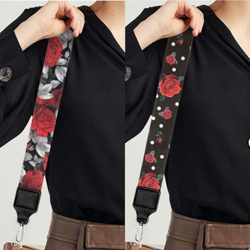 Image of Jeiento Replacement Shoulder Strap,2 Piece Set Guitar Style Handbag Crossbody Strap Adjustable Guitar Straps for Women Girls