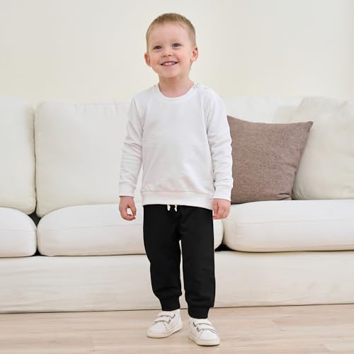 DREAM BUS 2 Pack Toddler Boy Pants with Pockets Baby and Toddler Jogger Pants, Cotton Sweatpants for 9 Months - 4T2