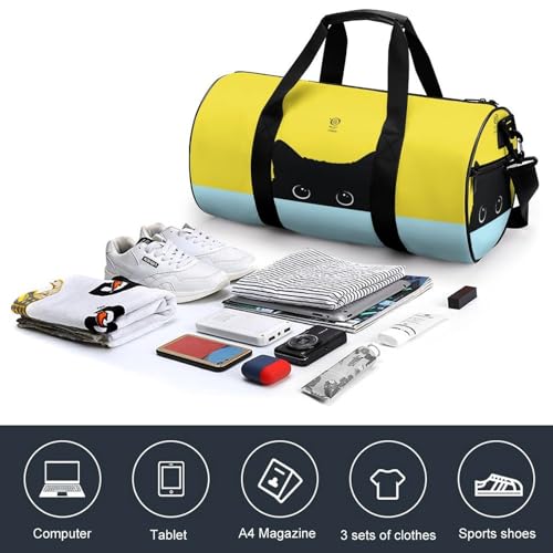 Sac de sport gym chat - Grand sac de voyage motif animal pour sportifs et voyageurs - 4
