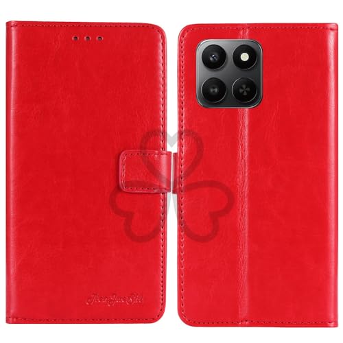 TienJueShi Red Book Stand Retro Flip Leather Protector Phone Wallet Gel Cover Etui TPU Silicone Case For Honor 400 Smart 6.77 in