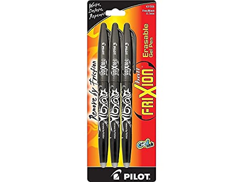 Pilot FriXion Bolígrafos de Gel Borrables 3 Pack 0.7 mm Negro miniatura 1