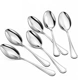 BEWOS 24-Piece Spoons Silverware - 7.5-inch Dinner Spoons Set, Food Grade Stainless Steel Tablespoons, Sturdy Metal Spoon, Mirror Polished Tablespoon, Dishwasher Safe, Multipurpose Utensils Bulk