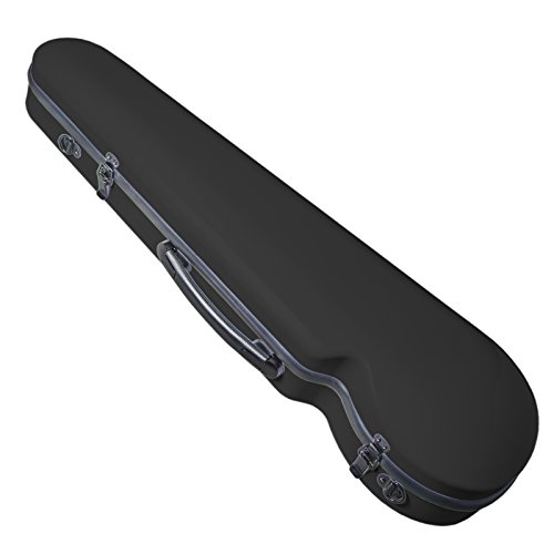 Paititi Triangular Violin Shaped Full Size Durable Super Light Fiber Glass Case With Hygrometer (Black) #TOP2