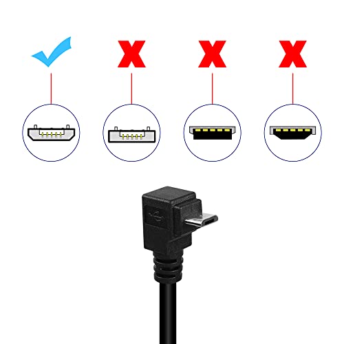 QIANRENON 90 Right Angle Micro USB Panel Flush Mount Waterproof Extension Cable Micro USB 5 Pin Male to Female Connector for Fixied on Dashboard of Car,Boat,Motorcycle,28cm/11in (up Bend Male) - Image 2