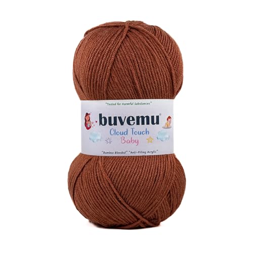 Image of Cloud Touch Baby - DK Weight Soft Anti-Pilling Yarn for Baby Clothes, Blankets & Amigurumi Crochet & Knitting, 90% Acrylic 10% Viscose derived from Bamboo, 3.53 Oz / 262 Yards (Russet, 1 Pack)