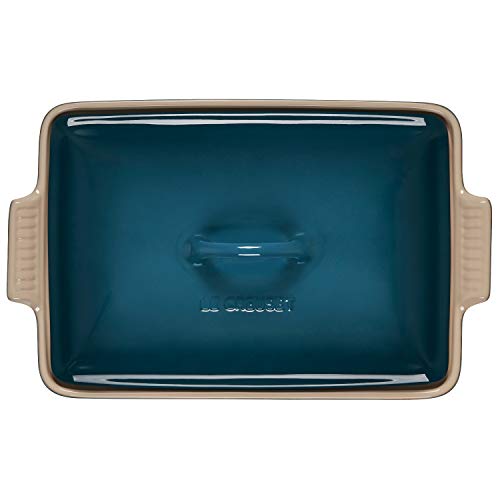 Image of Le Creuset Stoneware Covered Rectangular Casserole, 12 inch x 9 inch, Deep Teal