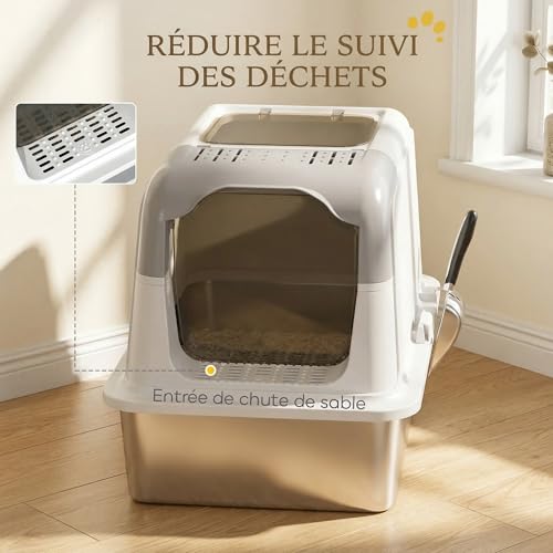 Maison de toilette chat design blanc pour salon moderne