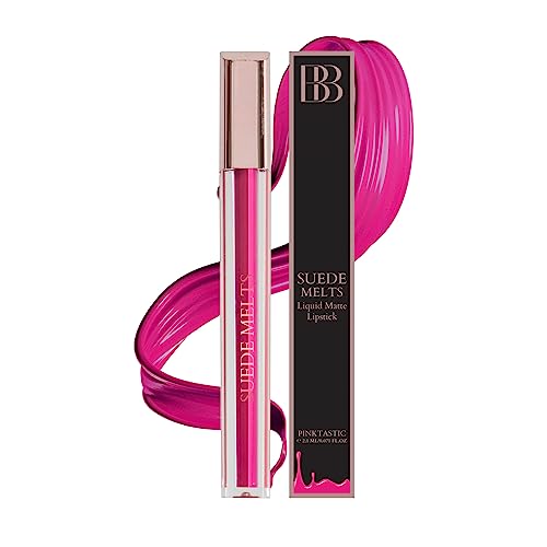 Image of Bergamot Beaute Matte Liquid Lipstick Suede Melts Non Transfer, Waterproof, Kiss Proof Long Lasting Upto 8 + Hours For Womens 2.1ml (Pinktastic)