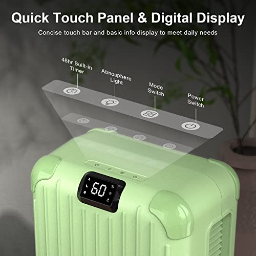 Manitya Small Dehumidifier For Bedroom, 580 Sq Ft Smart Mini Dehumidifiers For Bathroom With App, Small Space Portable Dehumidifiers 60Oz Capacity For Home Room Closet Rv (Green) #TOP5