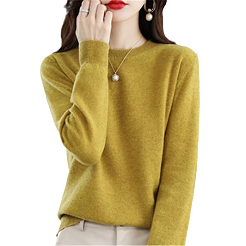 100% Wolle Kaschmir Pullover Damen Lose Casual Strick Rundhals Herbst Und...