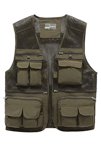Image of Hbufnha Outdoor Fishing Hunting Vest Multi Pockets Work Cargo Jacket