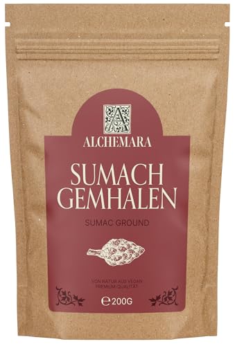 Sumac Especia Alchemara (200g) – Zumaque Molidas – Especias Suavemente Secadas Ideales para Cocinar – Especias Aromáticas