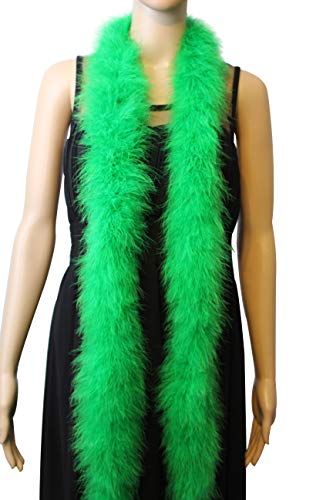 Flydreamfeathers 30 Gram 2 Yard-Long Marabou Feather Boa 8 Color, Dancing Wedding Crafting Party Dress Up Halloween Costume Decoration (Green) #TOP20