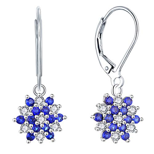 Starchenie Pendientes mujer Navidad copo nieve Plata de ley 925 Pendientes oro Blanco Circonita Cúbica 3A Regalo para Mujer Cover