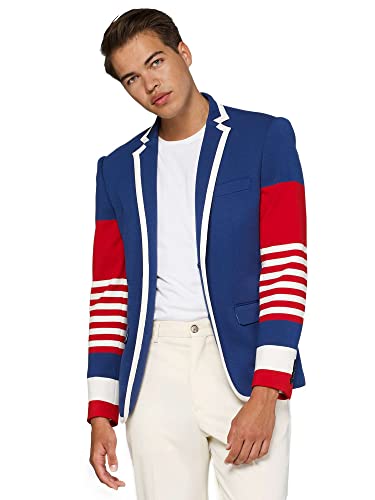 OppoSuits Men's Tall Size Supportswear-Dandy Fan-Cobalt Blue