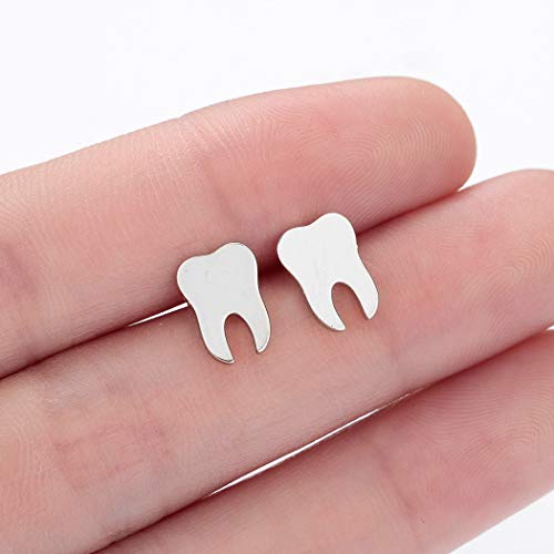 WLLAY High Polished Dental Tooth Stud Earrings Gifts3