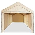 Caravan Canopy Tent Sidewalls for Mega Domain Carport with Straps, Ideal for Garage Storage, Inflatable Garage Covering, Tan (Sidewalls Only)