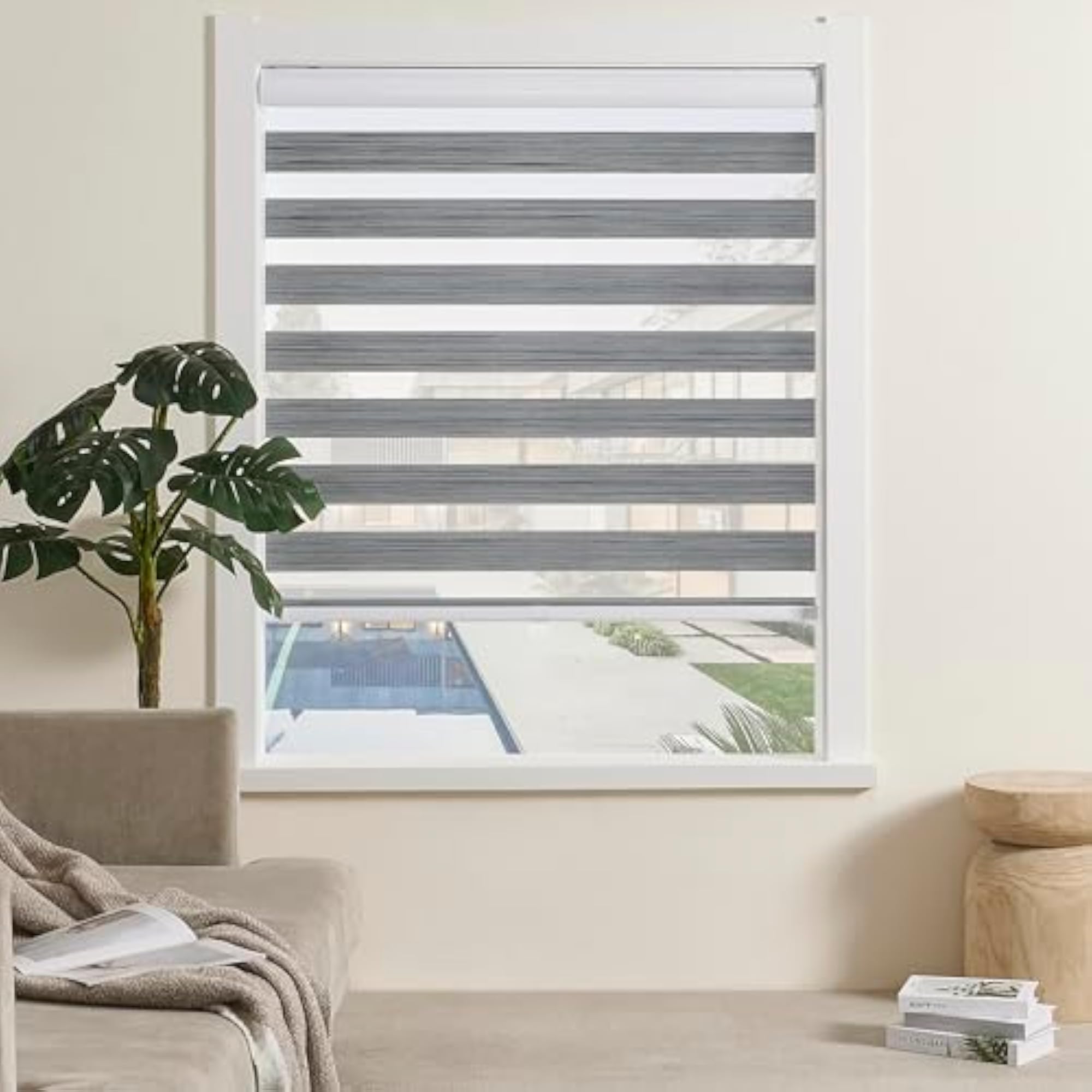Custom Size Cordless Zebra Blinds for Windows