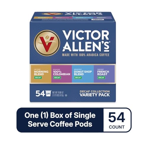 Victor Allen Coffee Single Serve Decaf Coffee Blend Variety Pack, 54 Count (Compatible with 2.0 Keurig Brewers)