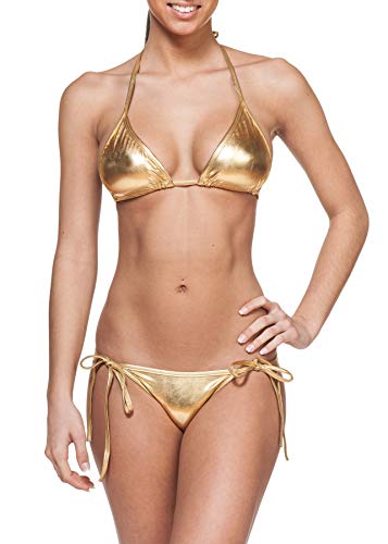 Gary Majdell Sport Ladies' Liquid Metallic Shiny String Bikini 2 Piece Swimsuit Set