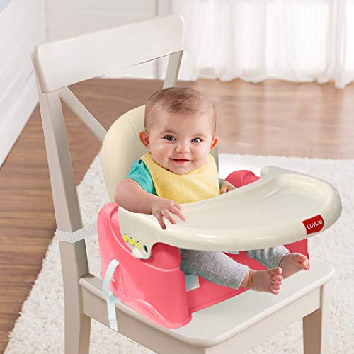 Image of Luvlap BabyFun 2 in 1 Feeding Chair & Booster Seat, Portable (Red)
