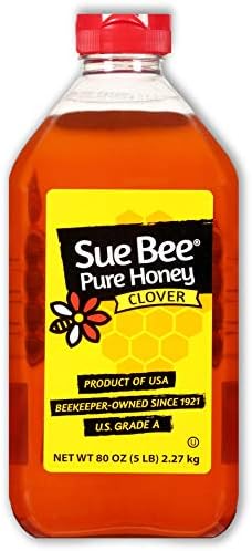 Sue Bee Pure USA Clover Honey, 80 Ounce (5 Pound) Sue Bee Pure Premium Clover Honey From USA Beekeepers