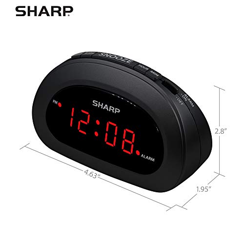 image for Sharp Small, Space-Saving Digital Alarm Clock – Compact Bedside Cloc