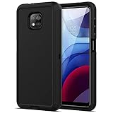Moto G Power 2021 Case, Jiunai 3-Piece Heavy Duty Armor Shockproof Tough Hybrid Dual Layer Rubber Drop Protection Soft Bumper Rugged Matte Protective Phone Cover Case ONLY for Moto G Power 2021 Black