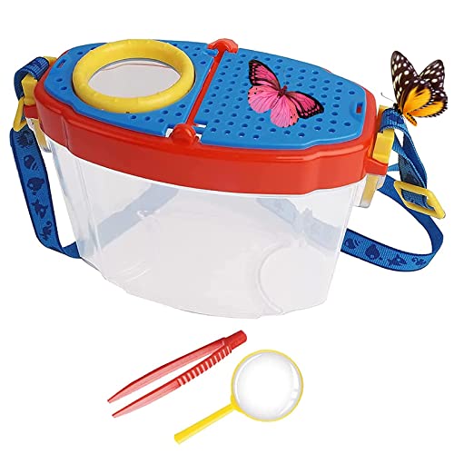 Boîte d'Observation des Insectes avec Loupe pour Enfants, Kit de Capture d'Insectes en Plein Air Pince à Insectes Jouets de Biologie Educatifs