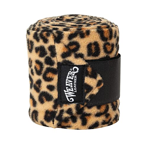 Weaver Leather Polo Leg Wraps, 4 PK, Leopard, Cura delle Gambe Unisex, 4-1/2' W x 9' L
