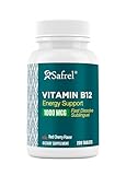Safrel Vitamin B12 1000 mcg, 200 Fast Dissolve Tablets, Easy to Take Sublingual B12 Cherry Flavor, 200 Day Supply