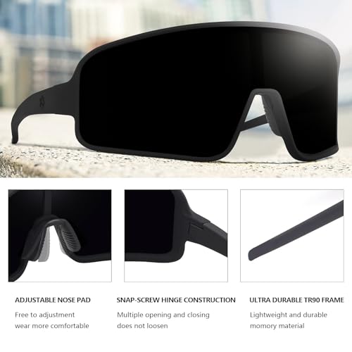 Image of MAXJULI Polarized Sunglasses for Men Women, Windproof Outdoor Sports Cycling Running UV400 Protection Sun Glasses 8121
