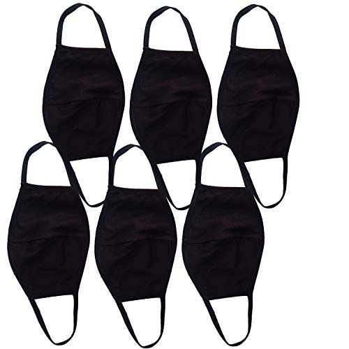  Descena Lot de 6 masques pour enfants Noir : p...