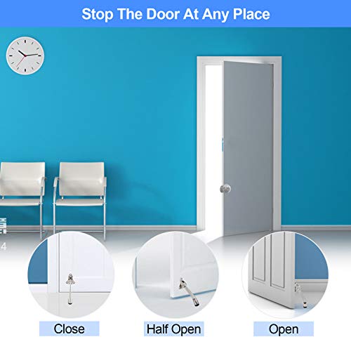 4 Pack Kickdown Door Stop, Commercial Heavy Duty Door Stops For Bottom Of Door, Kickstand Door Stopper With Rubber Tip And Spring Lever, Adjustable, Easy To Kick Down Door Stoppers And Release #TOP3