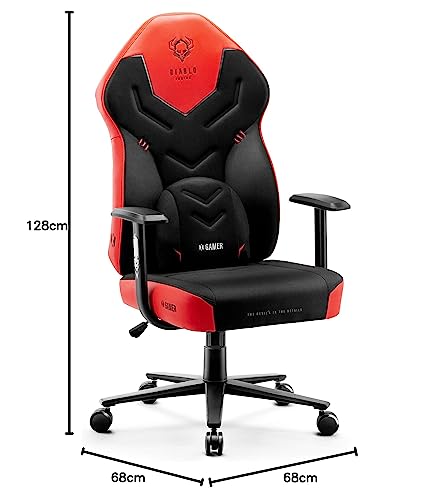 X-Gamer 2.0 Sedia Gaming Gamer da Ufficio Design Ergonomico Cuscino Lombare Rivestimento in Tessuto Braccioli Confortevoli (Nero-Rosso) - Sedia gaming - Immagine 1